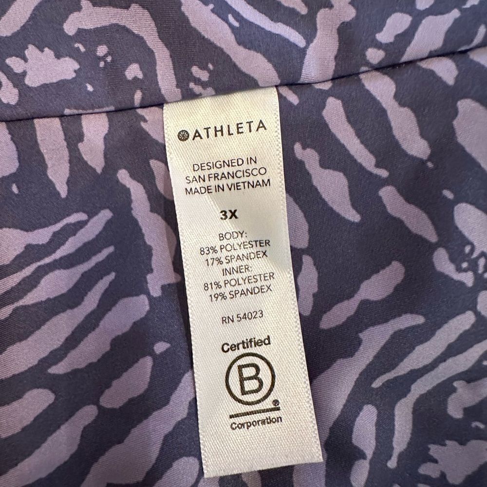 Athleta Ace Tennis Skort 13.5” size 3X in Fiji Medieval Violet Print w 3 pockets - Picture 11 of 13